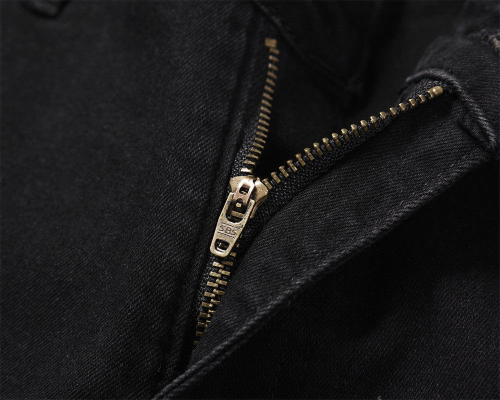 Denim Black Striped