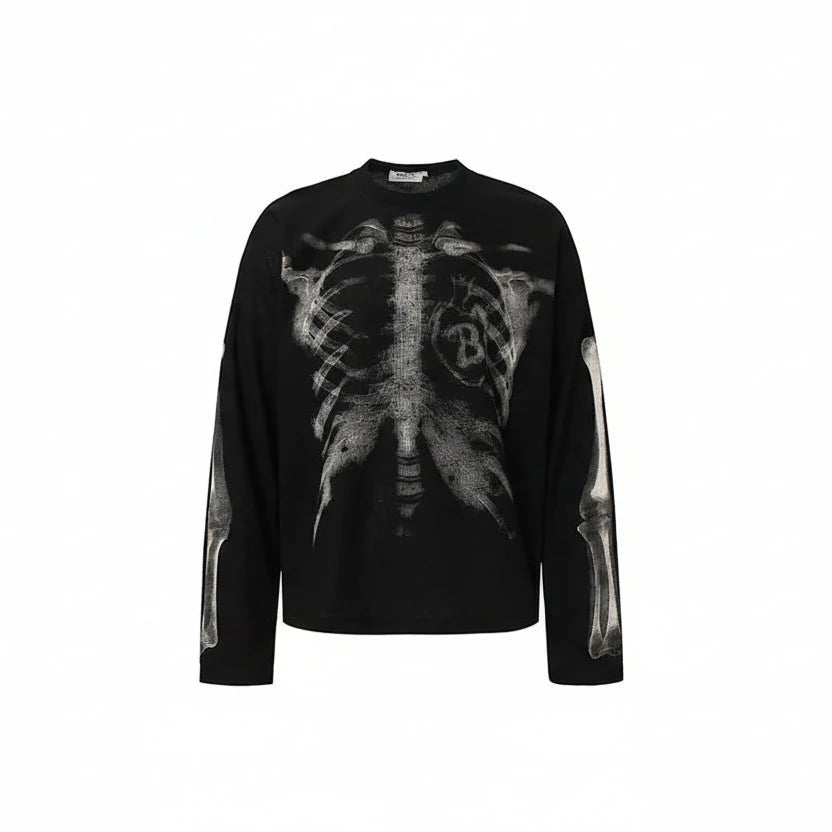 Maglia a maniche lunghe con scheletro