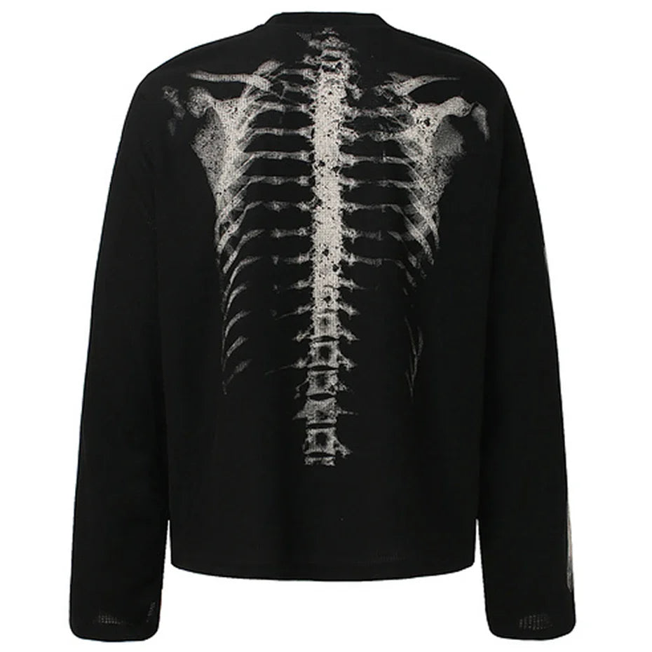 Maglia a maniche lunghe con scheletro